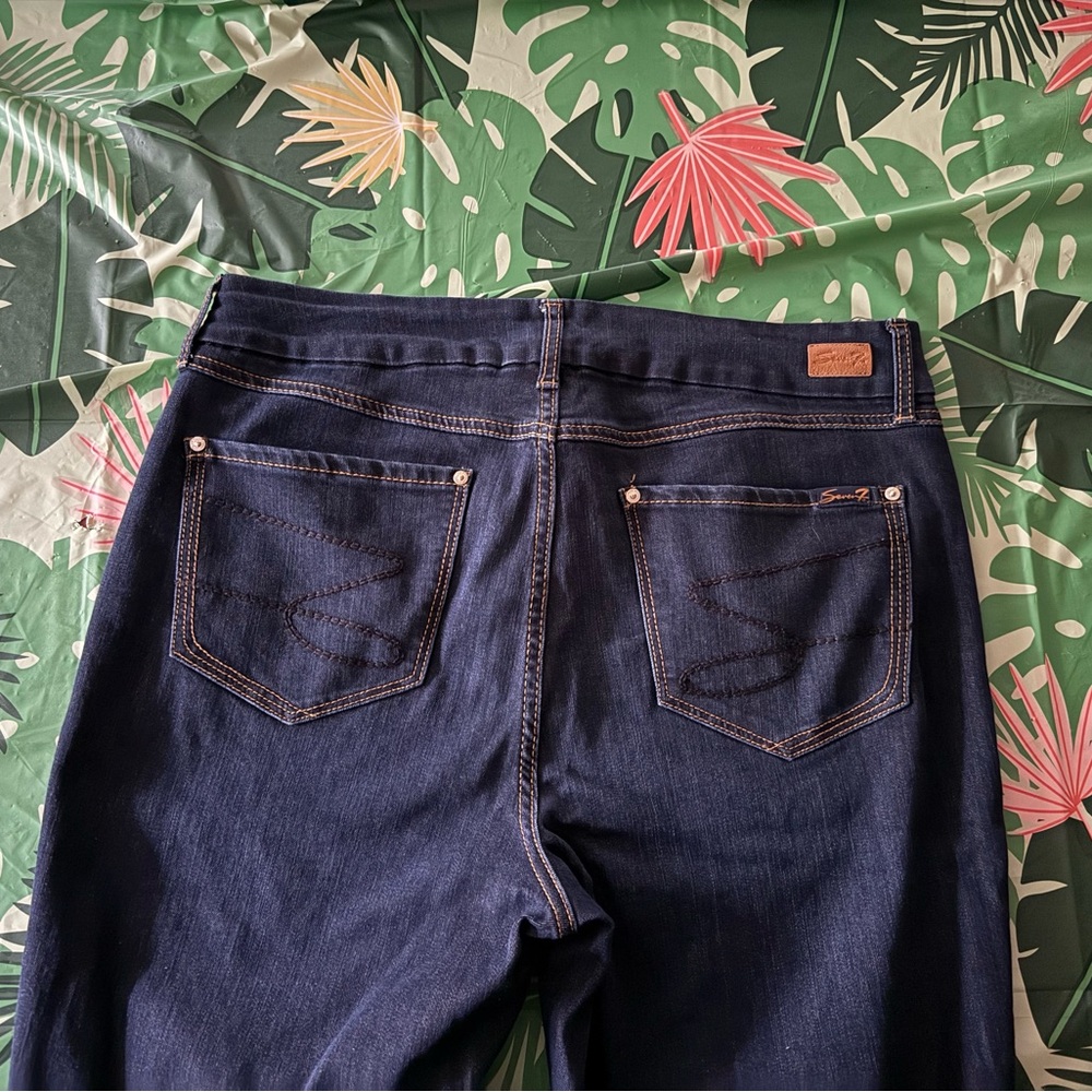 Seven 7 Dark Denim High Rise Skinny Stretch Jeans 16 Women’s - Picture 7 of 8